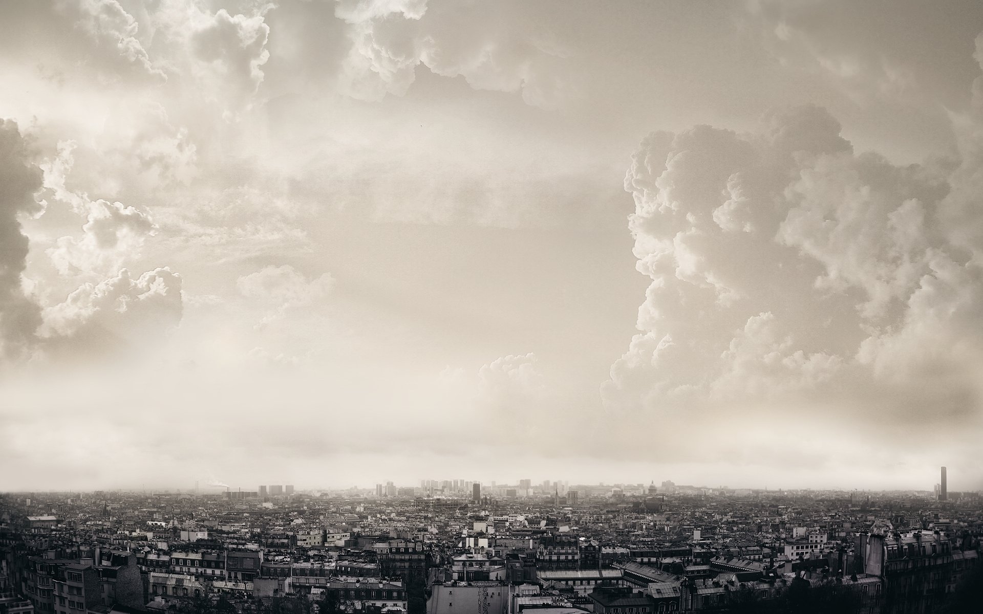 ville paris nuages