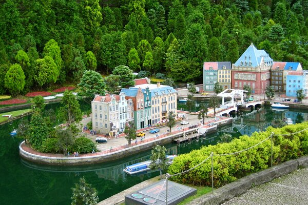 Casa su un isola artificiale, fotografia atmosferica