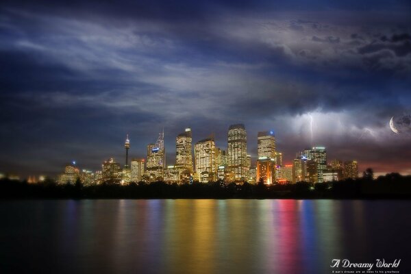 Night image of a huge city