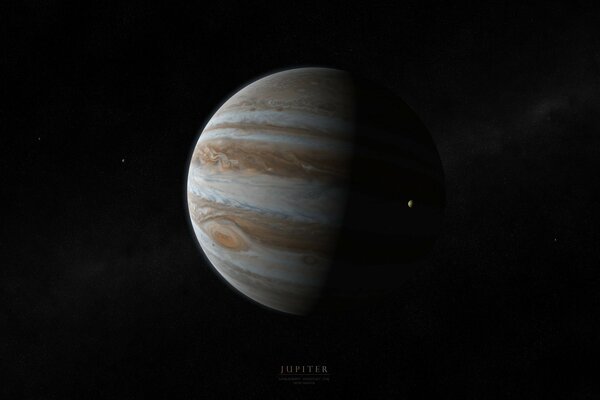 The planet Jupiter in black space