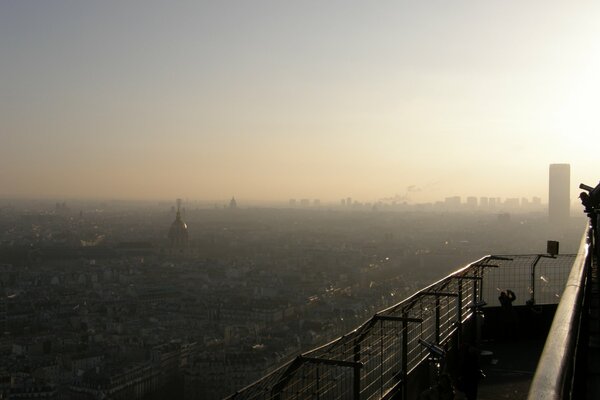 Paris view of the city from a height