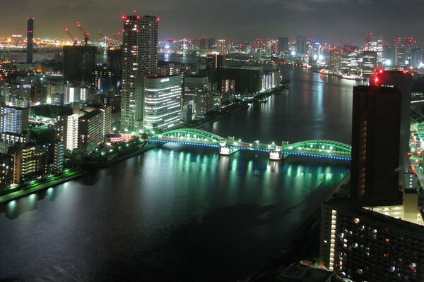 Most rzeka Japonia Tokio