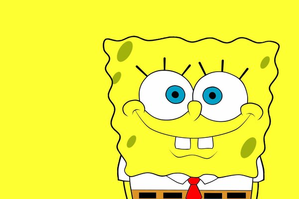 SpongeBob giallo dei cartoni animati con gli occhi rotondi