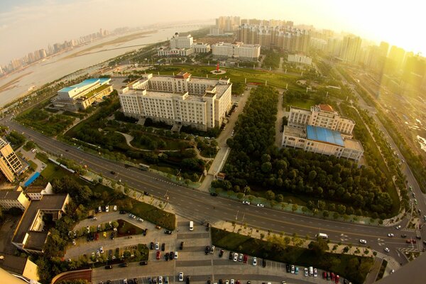 Panoramic view of the city from above