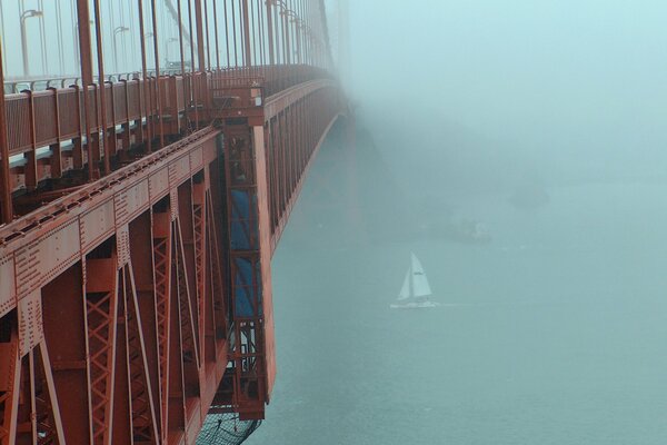 The bridge is lost in the fog