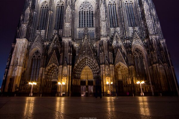 Gothic Cathedral at night