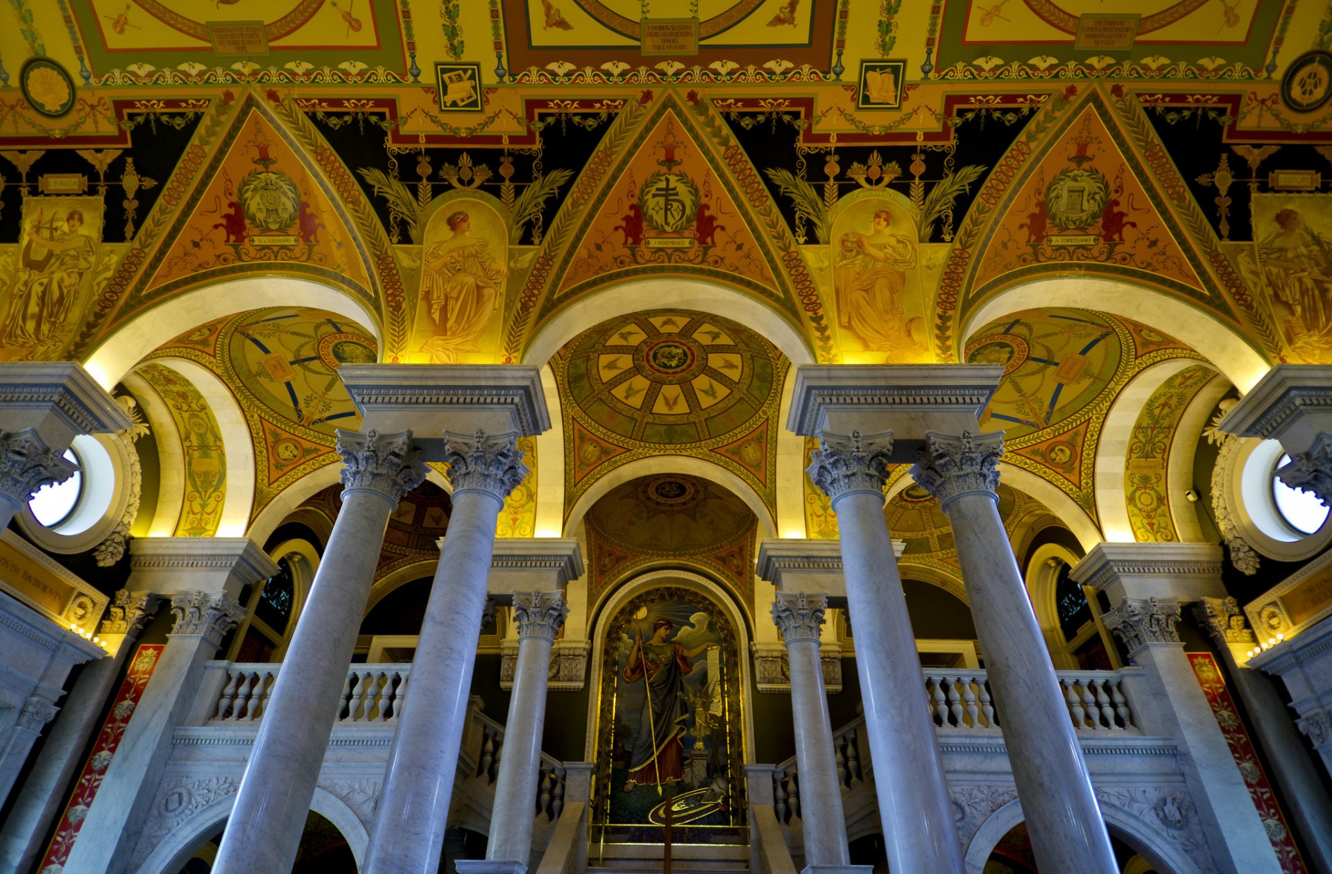 biblioteca del congresso washington stati uniti colonna arco luce