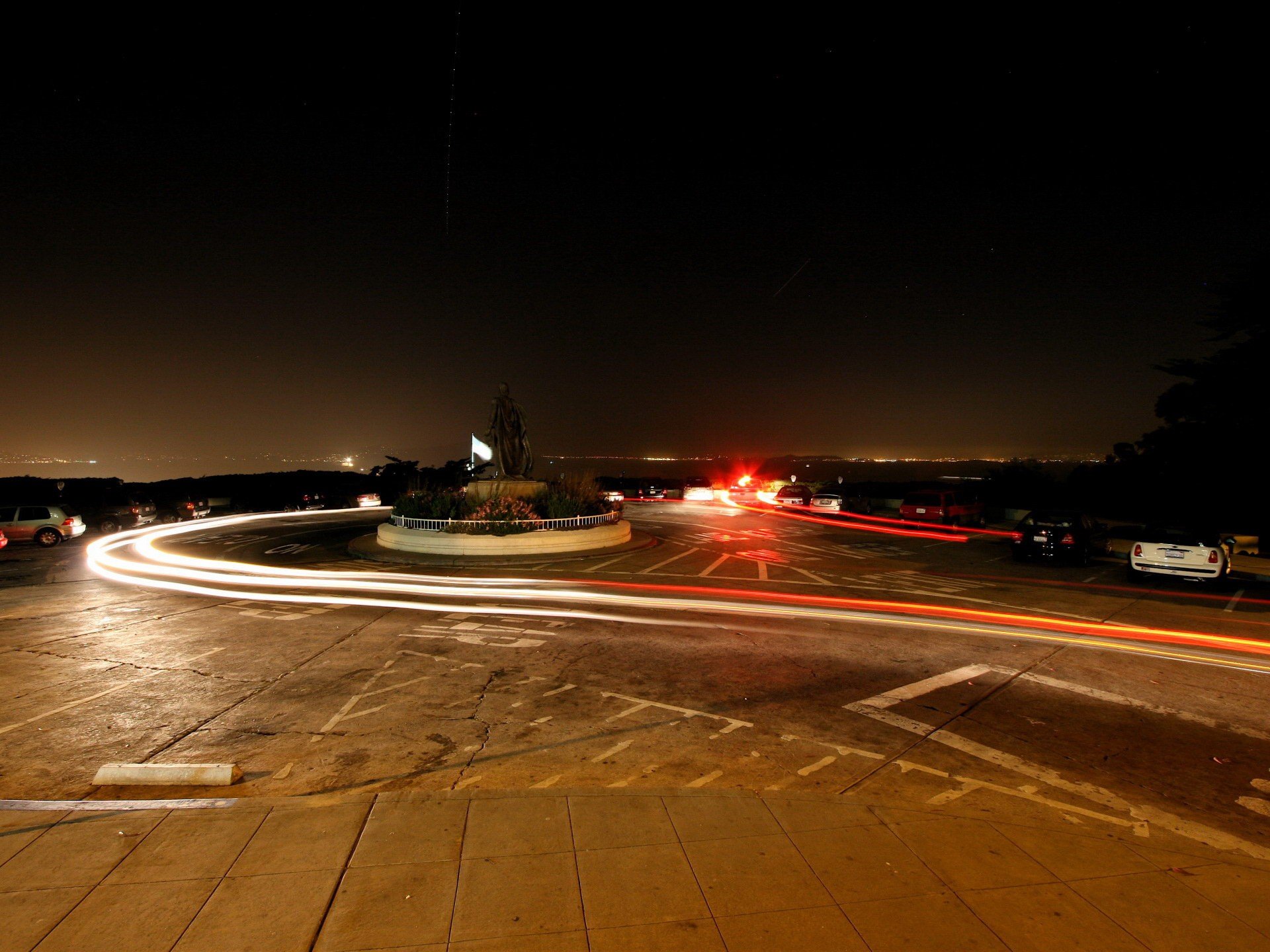 straße spuren nacht auto