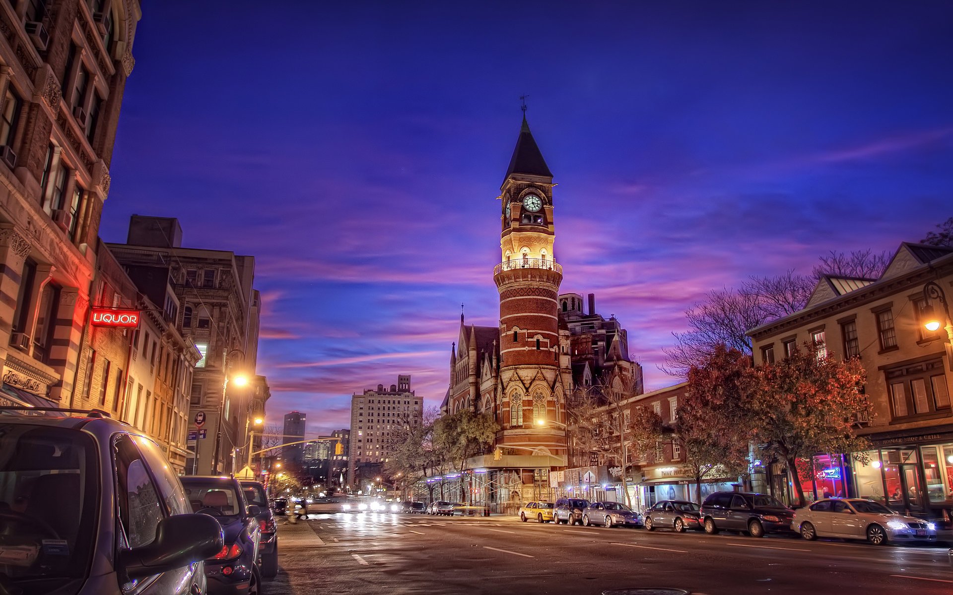 jefferson market new york village ночь usa нью-йорк nyc night