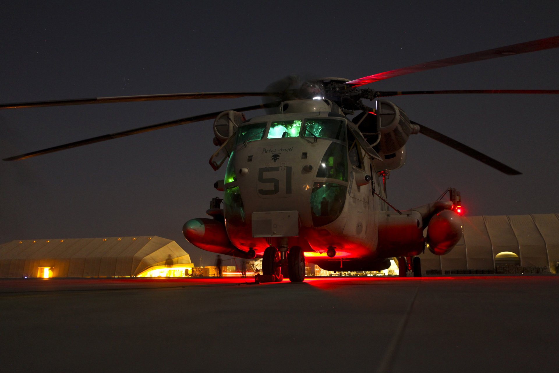 ch-53d corpo dei marines notte stati uniti stallion mare