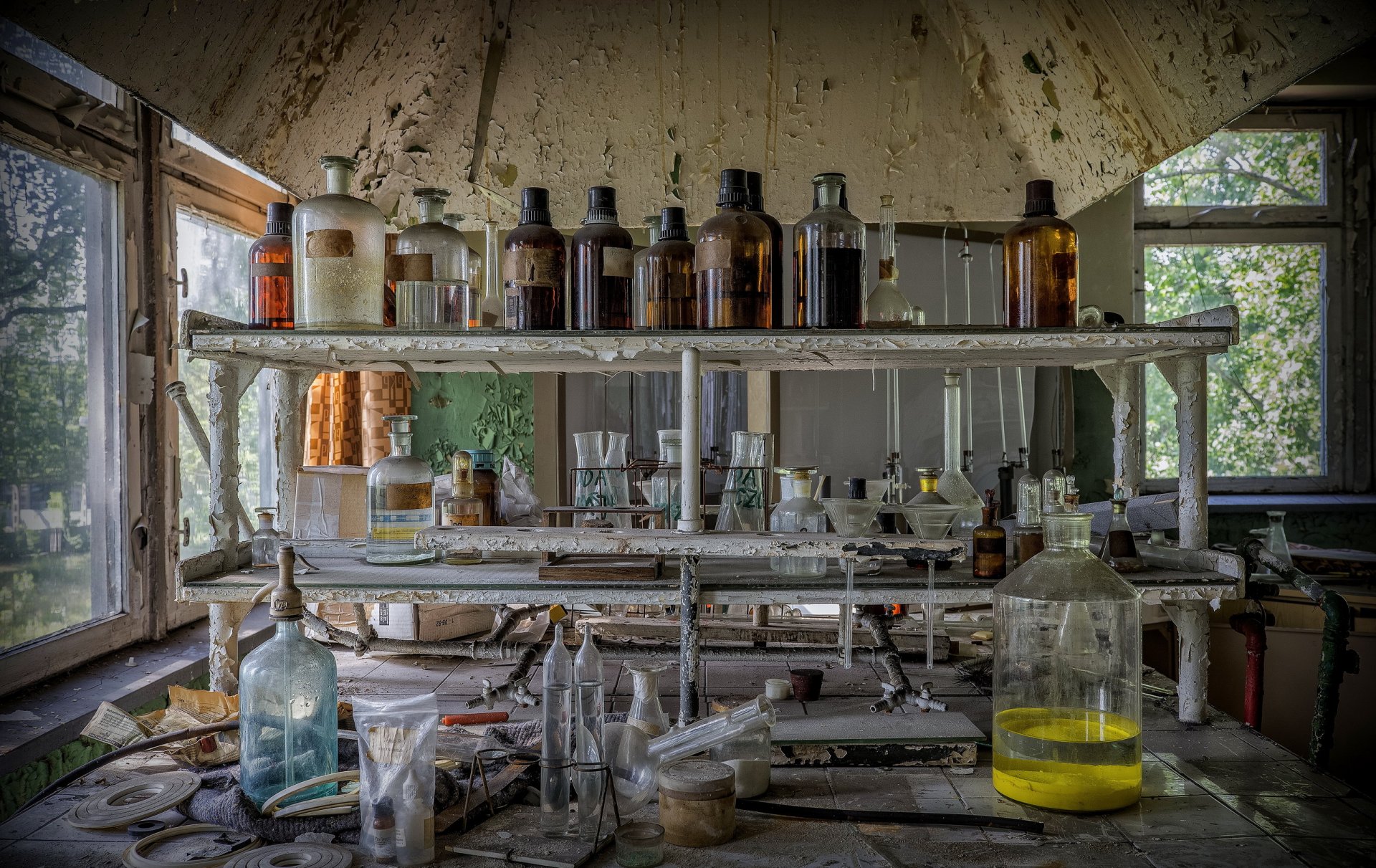 laboratory chemicals background