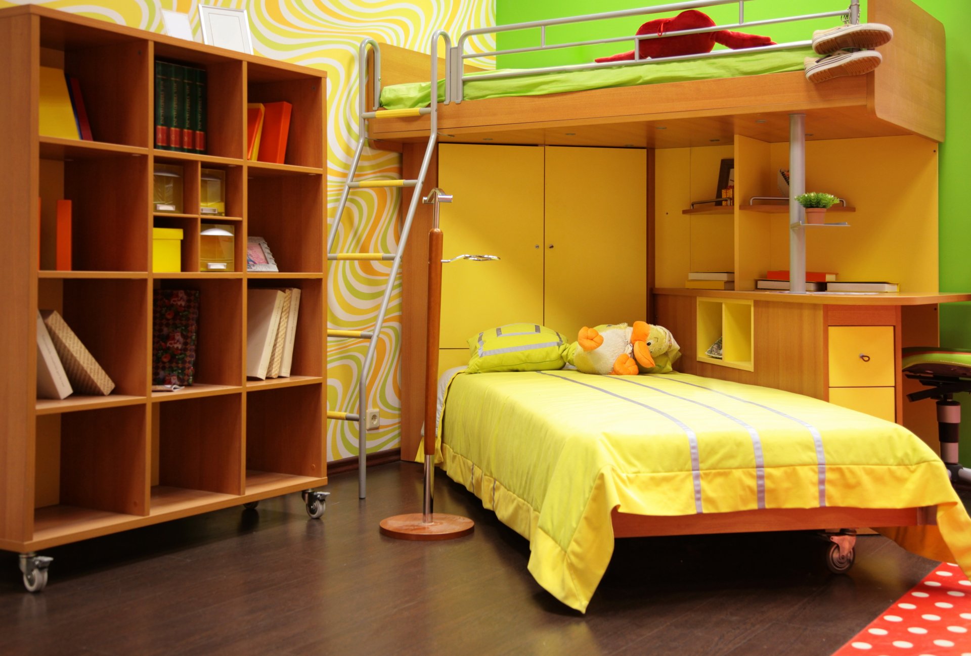 interior cama niños habitación foto