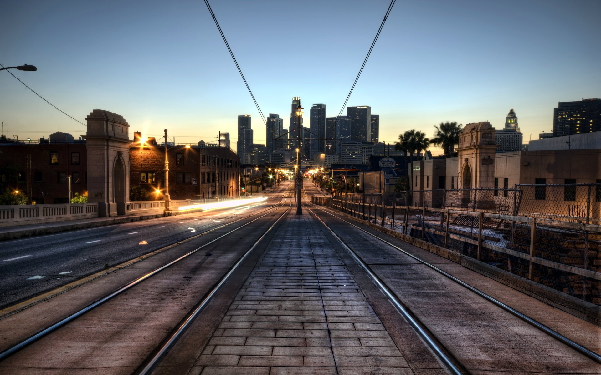 los angeles stadt usa sonnenuntergang