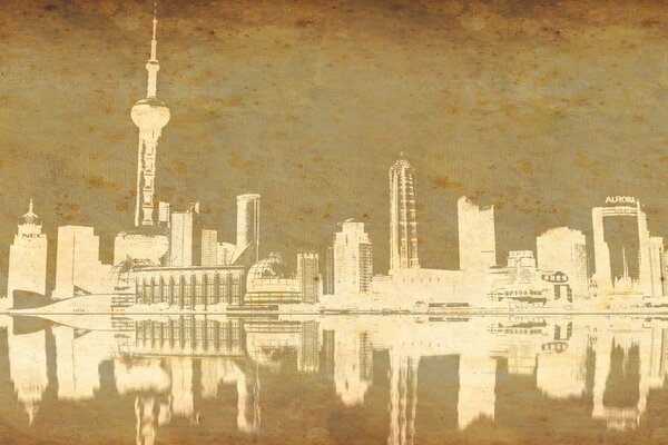 Shanghai-Stadt gemacht vom Papier