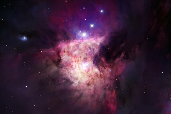 Beautiful purple nebula of space