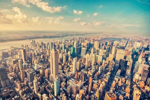 Panoramic view of the skyscrapers from above