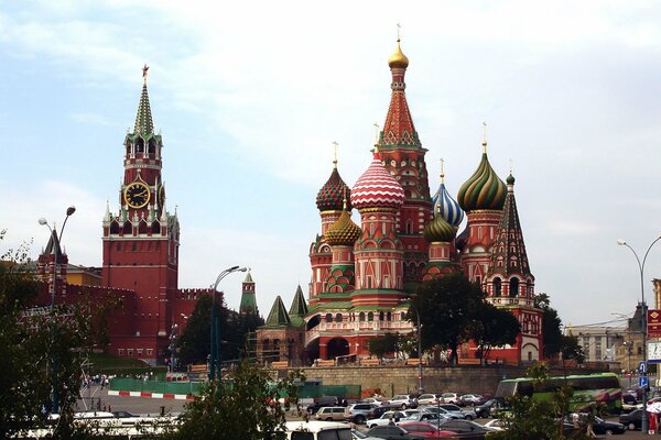 Vue de la cathédrale et du Kremlin à Moscou