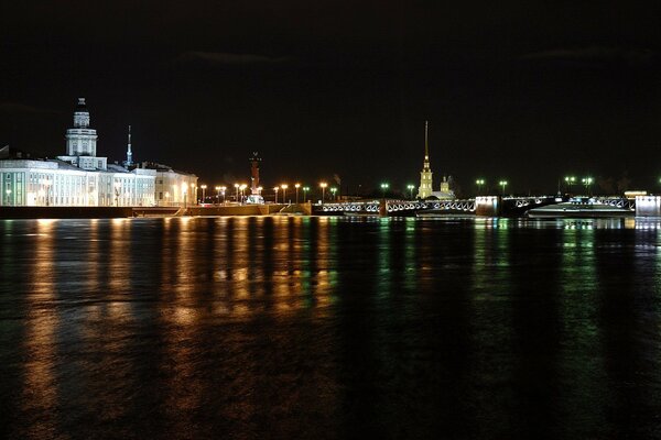 Ville nocturne de Saint-Pétersbourg