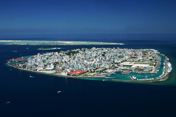 Una delle bellissime isole Delle Maldive