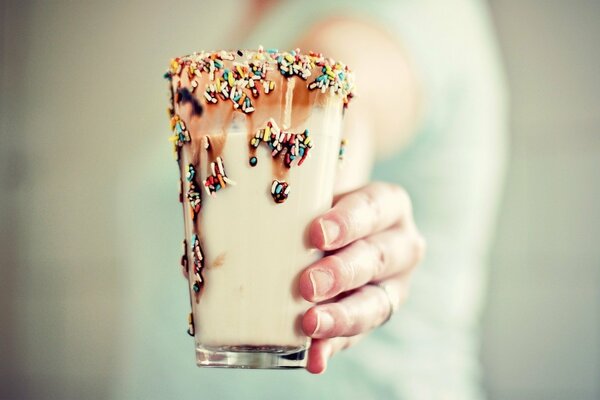 Milkshake in hand