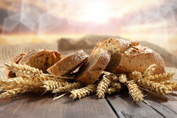 Slices of wheat bread