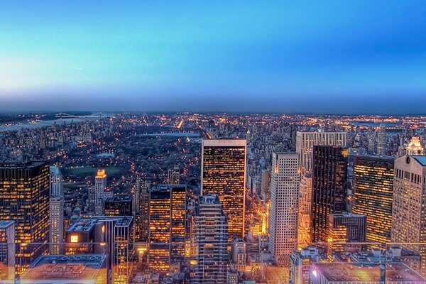 The bright lights of New York are plunging into darkness