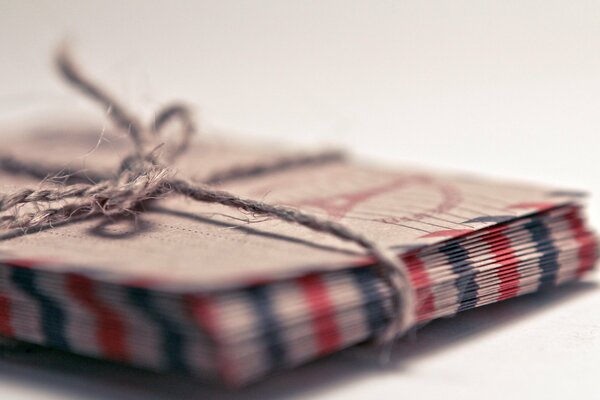 A bundle of letters , macro photography