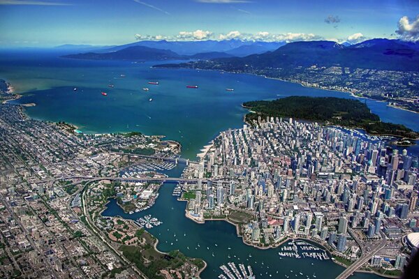 Vista superior de los edificios de Vancouver