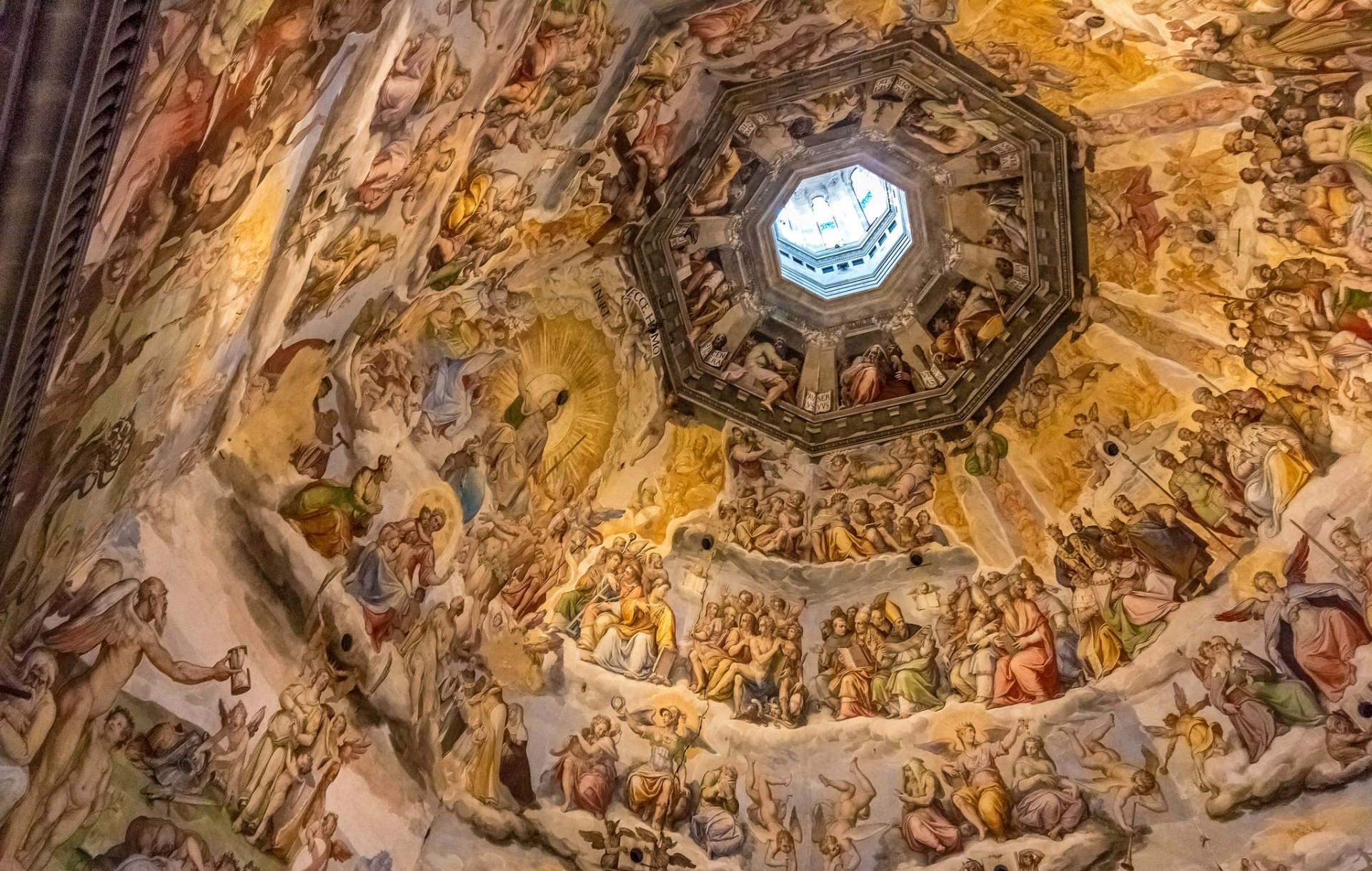 firenze italia cattedrale di santa maria del fiore cupola duomo murale affresco