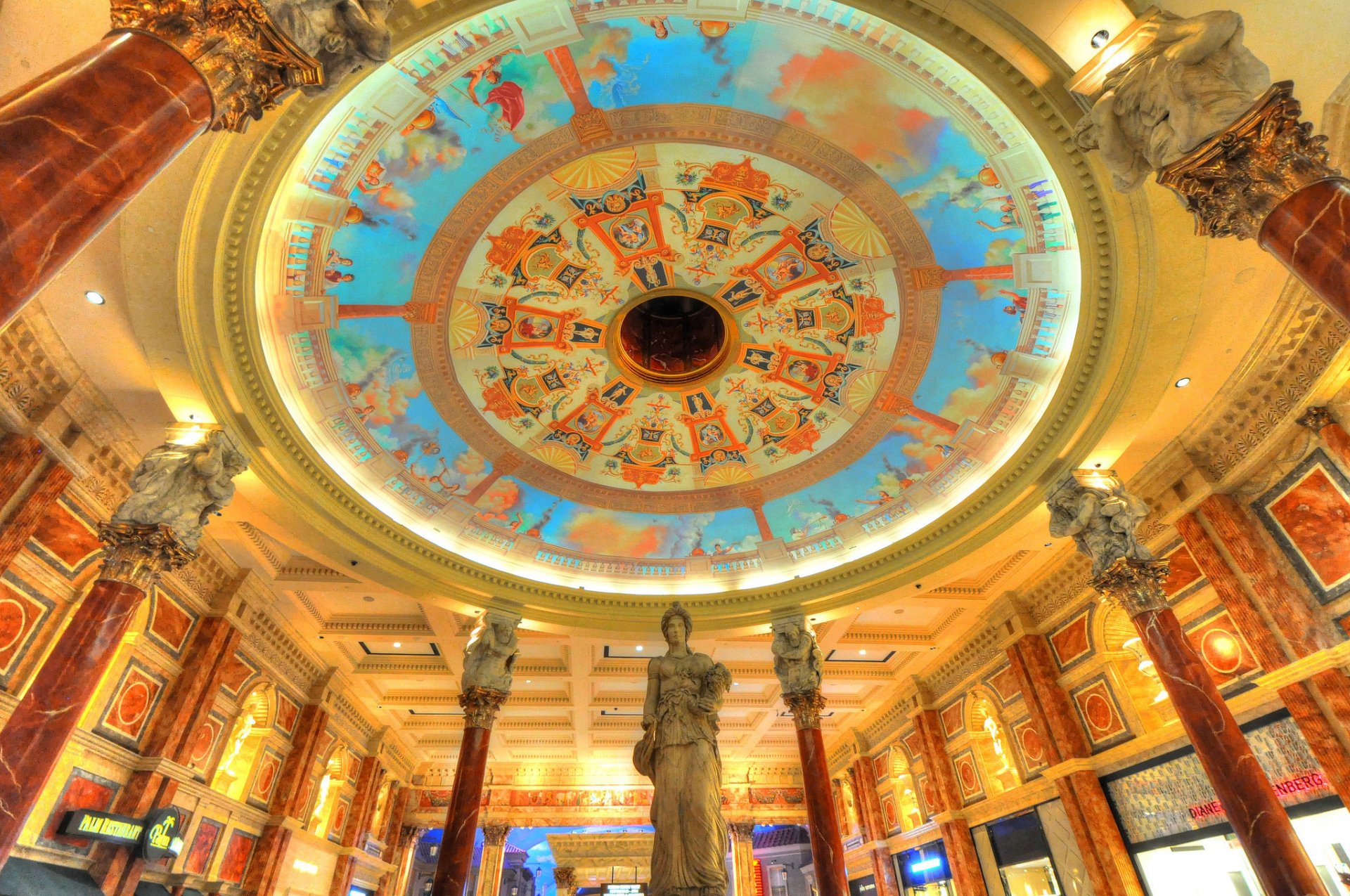 casino column statue lights las vegas united state