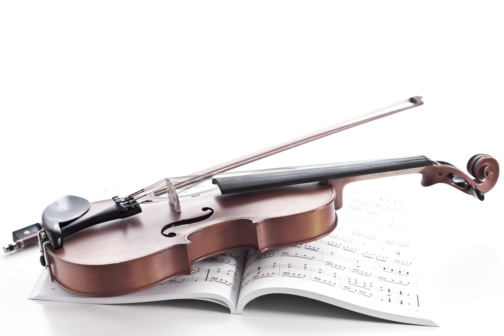 notebook notes violin bow