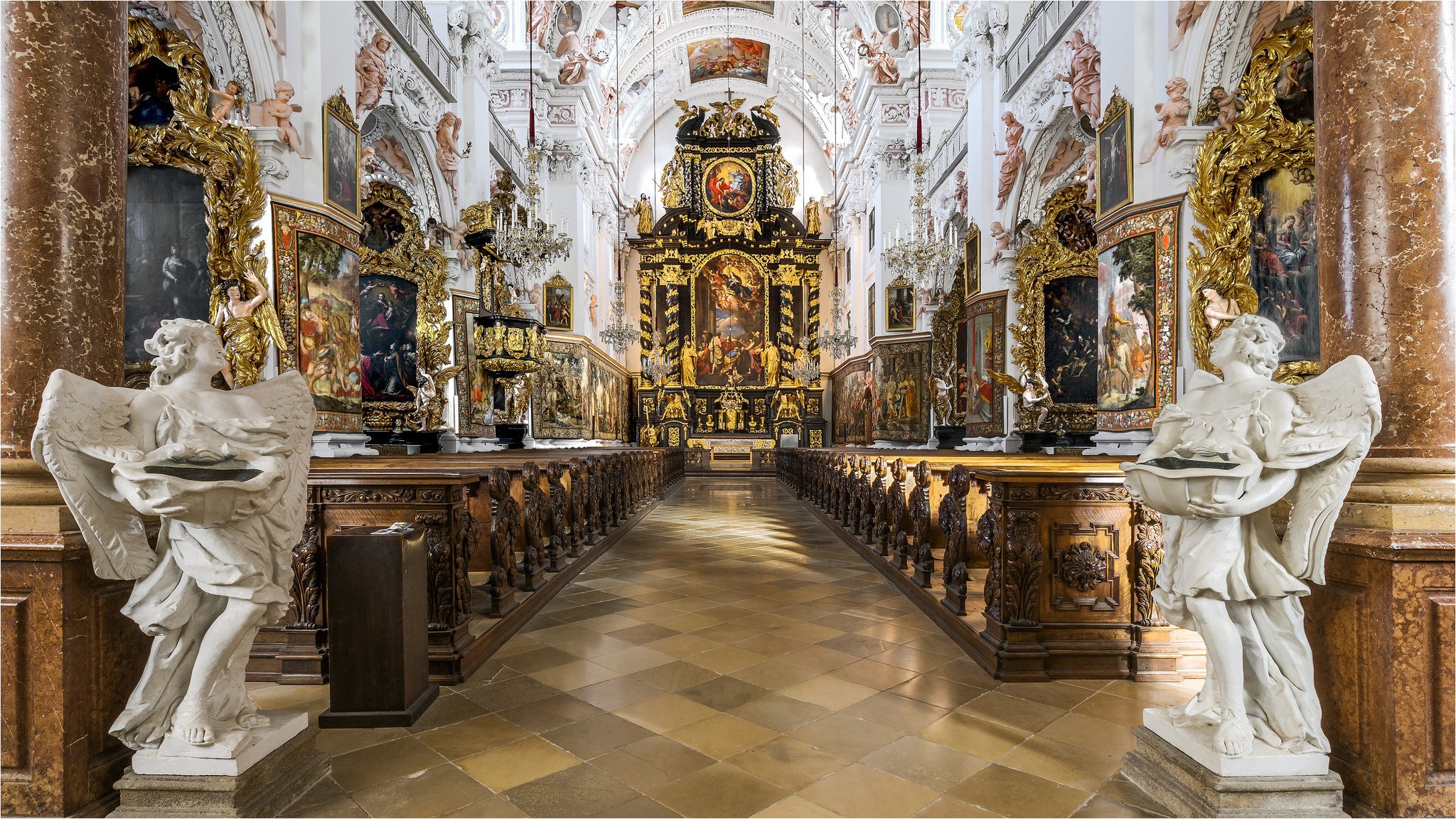 tiftskirche garsten garst austria cathedral church monastery sculpture angels religion