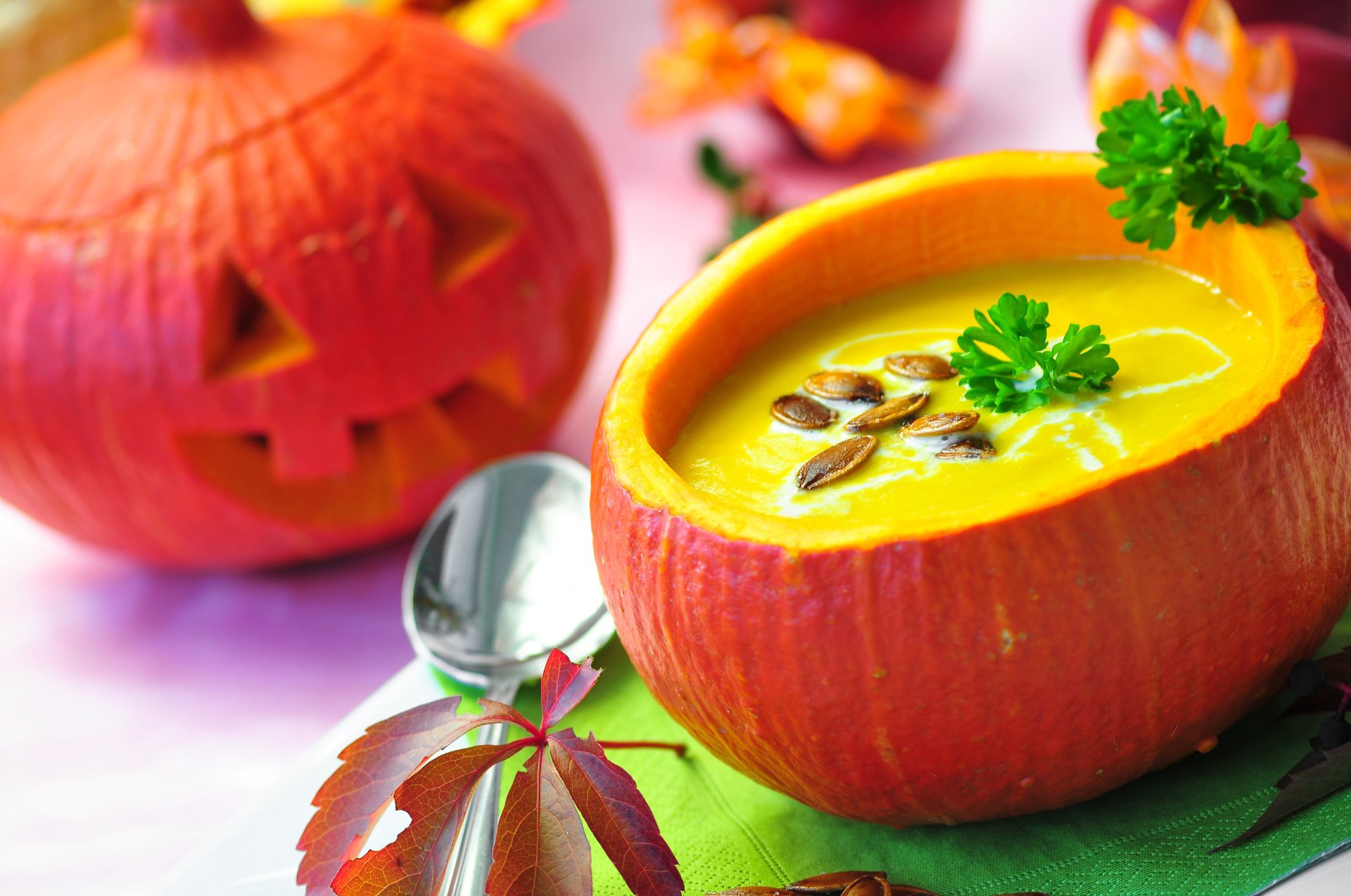 soupe halloween graines citrouille halloween persil vacances