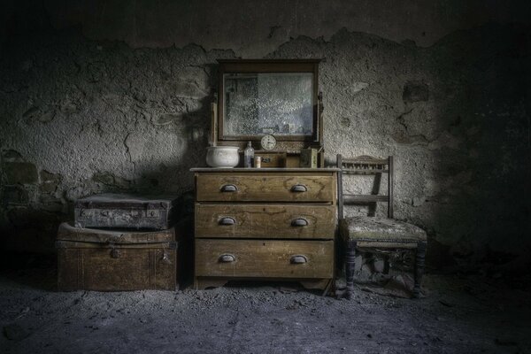 A dressing table in an old house