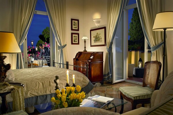 Bedroom for a romantic date for two