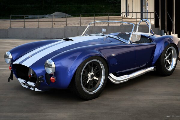 La légendaire voiture de sport bleue Shelby 427 Cobra