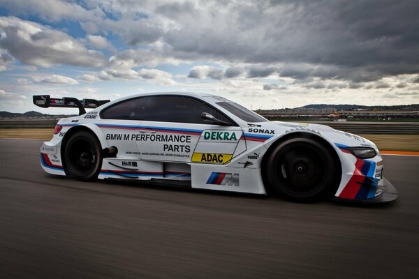 Sports racing car on the track