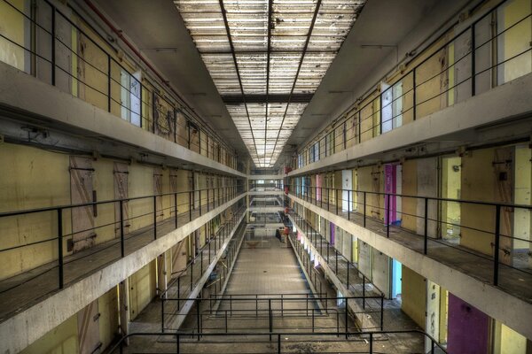 View of the cells in the prison building