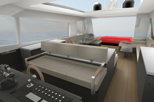 Intérieur graphique d un grand yacht