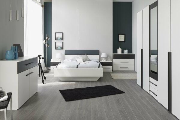The interior of the bedroom in the style of minimalism