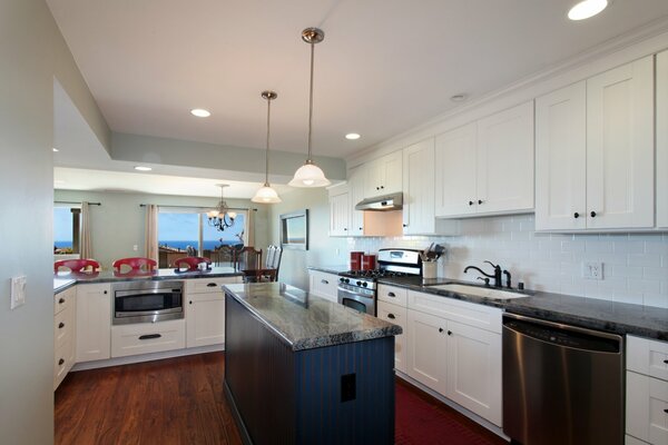 Modern interior of a fashionable kitchen