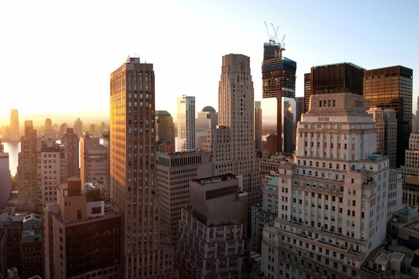 Red sunset of New York