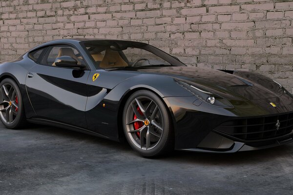 Black Ferrari Sports Car