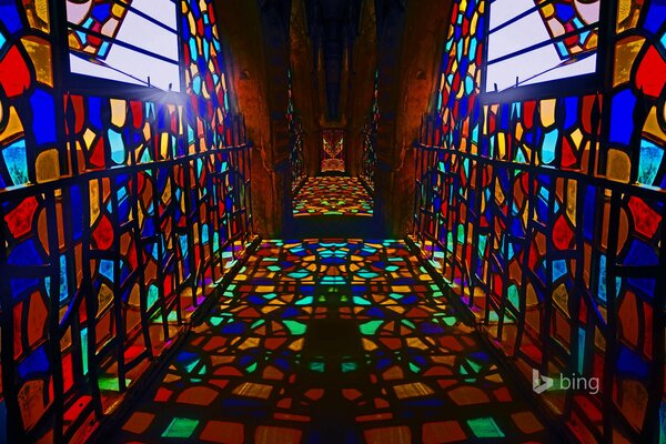 Stained Glass Corridor of the Lebanese Moussa Castle
