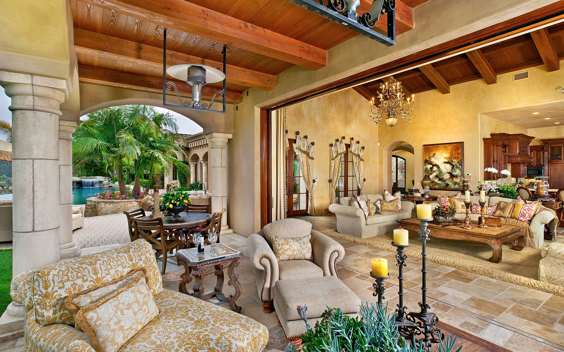 luxury ranch santa fe home living room