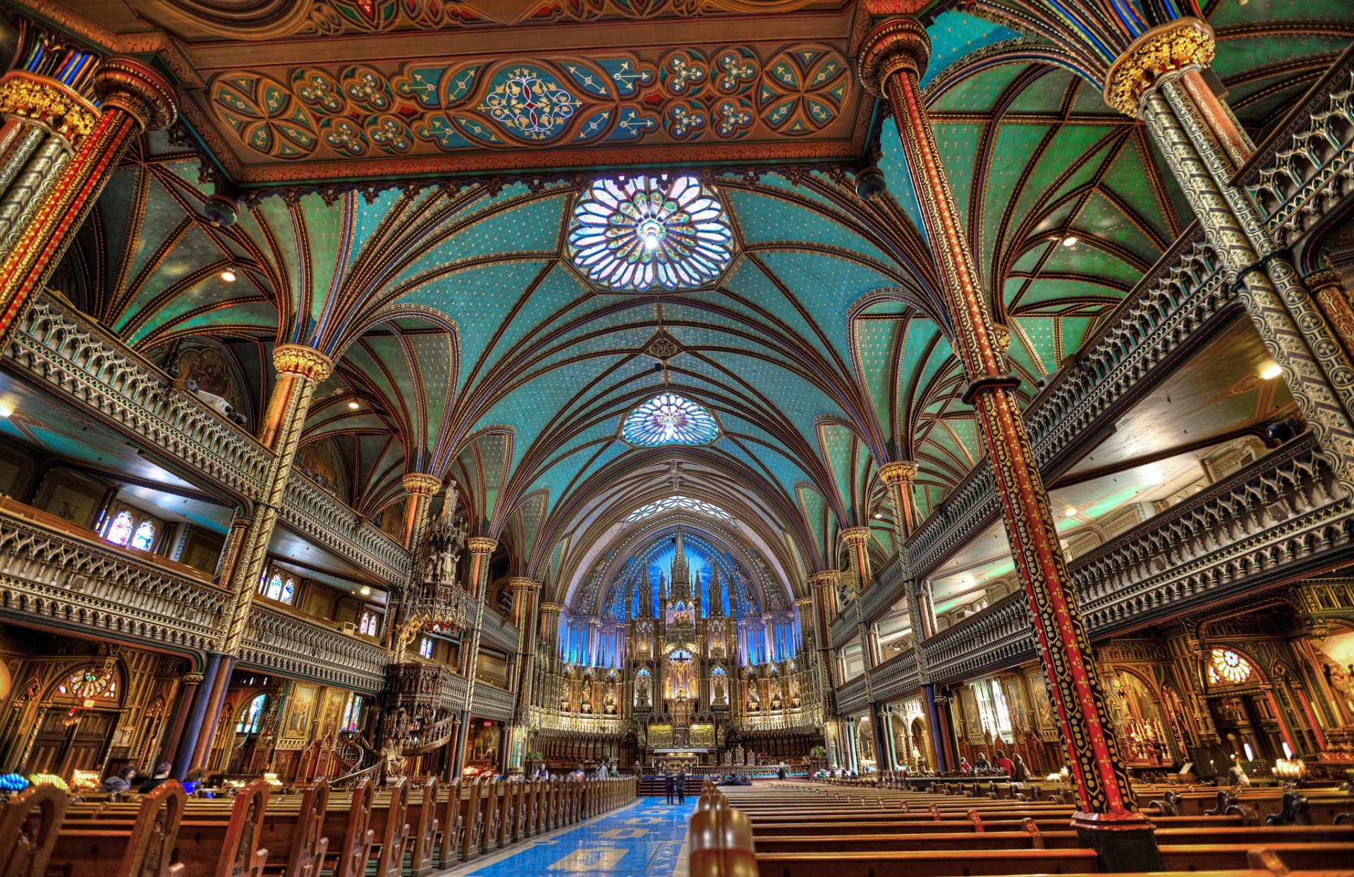 the cathedral of our lady of montreal basilica of notre-dame de montréal canada church column balcony religion