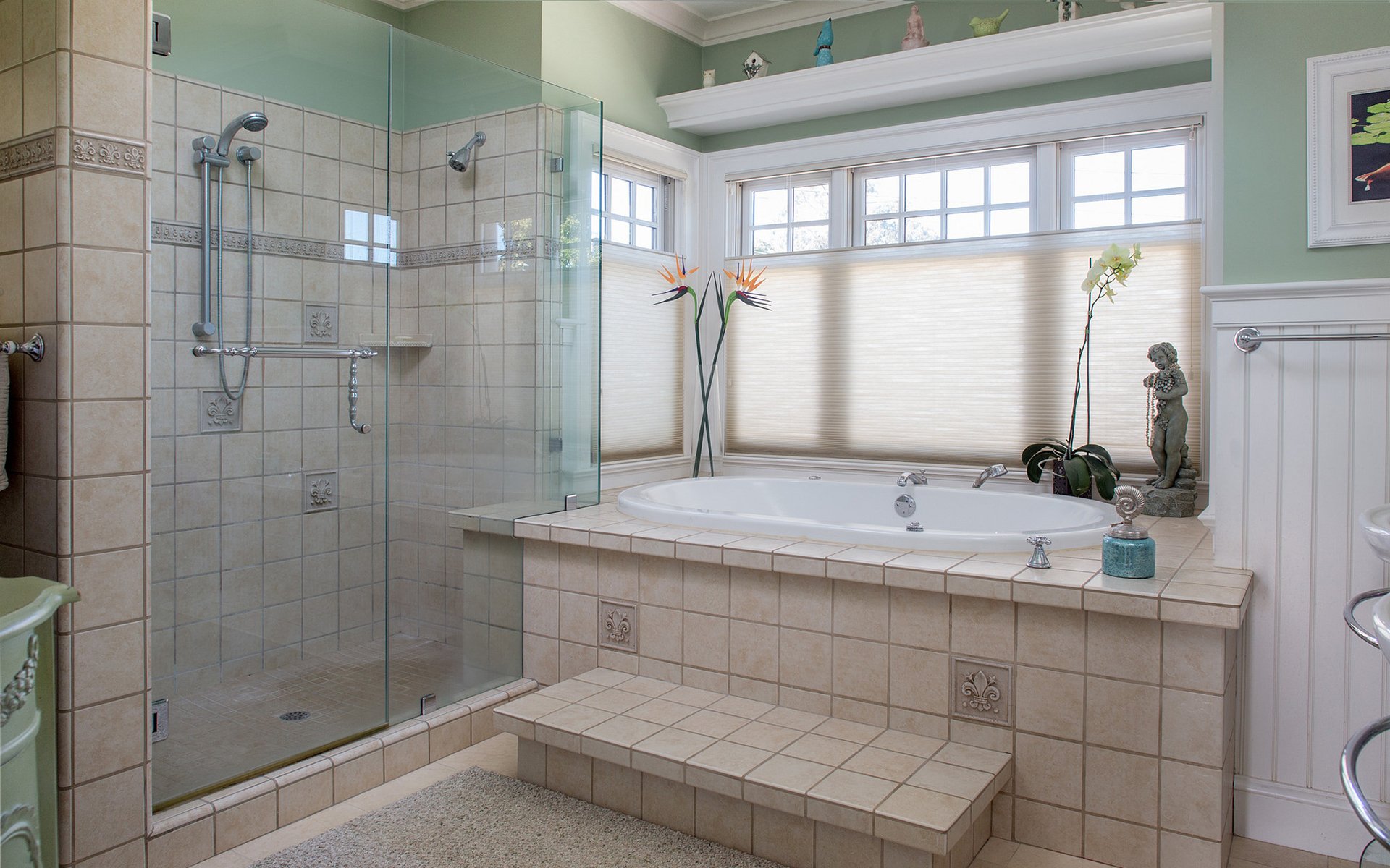 salle de bain baignoire douche accueil intérieur