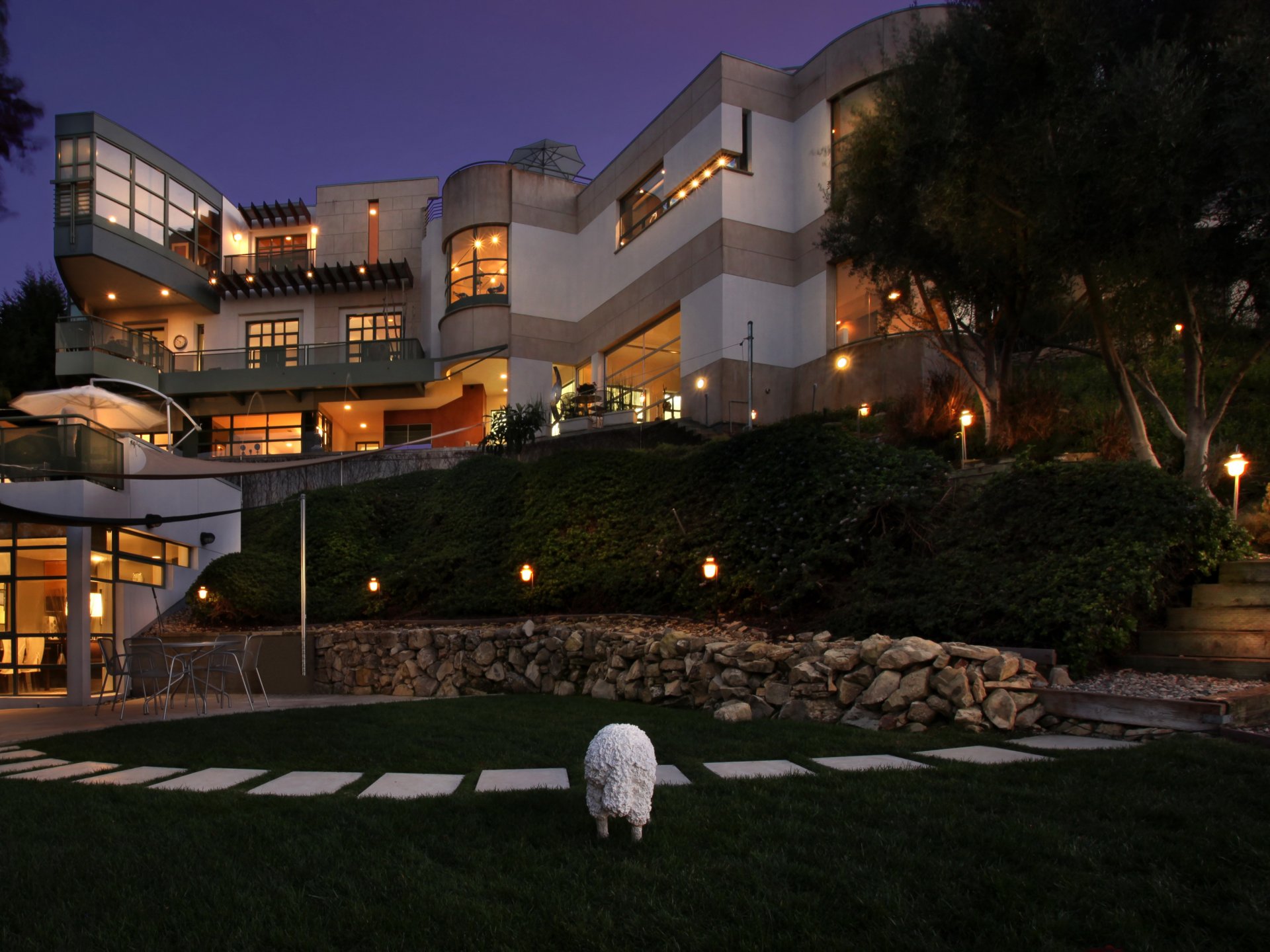 stati uniti esterni casa casa santa monica california città casa sera erba alberi exterieur