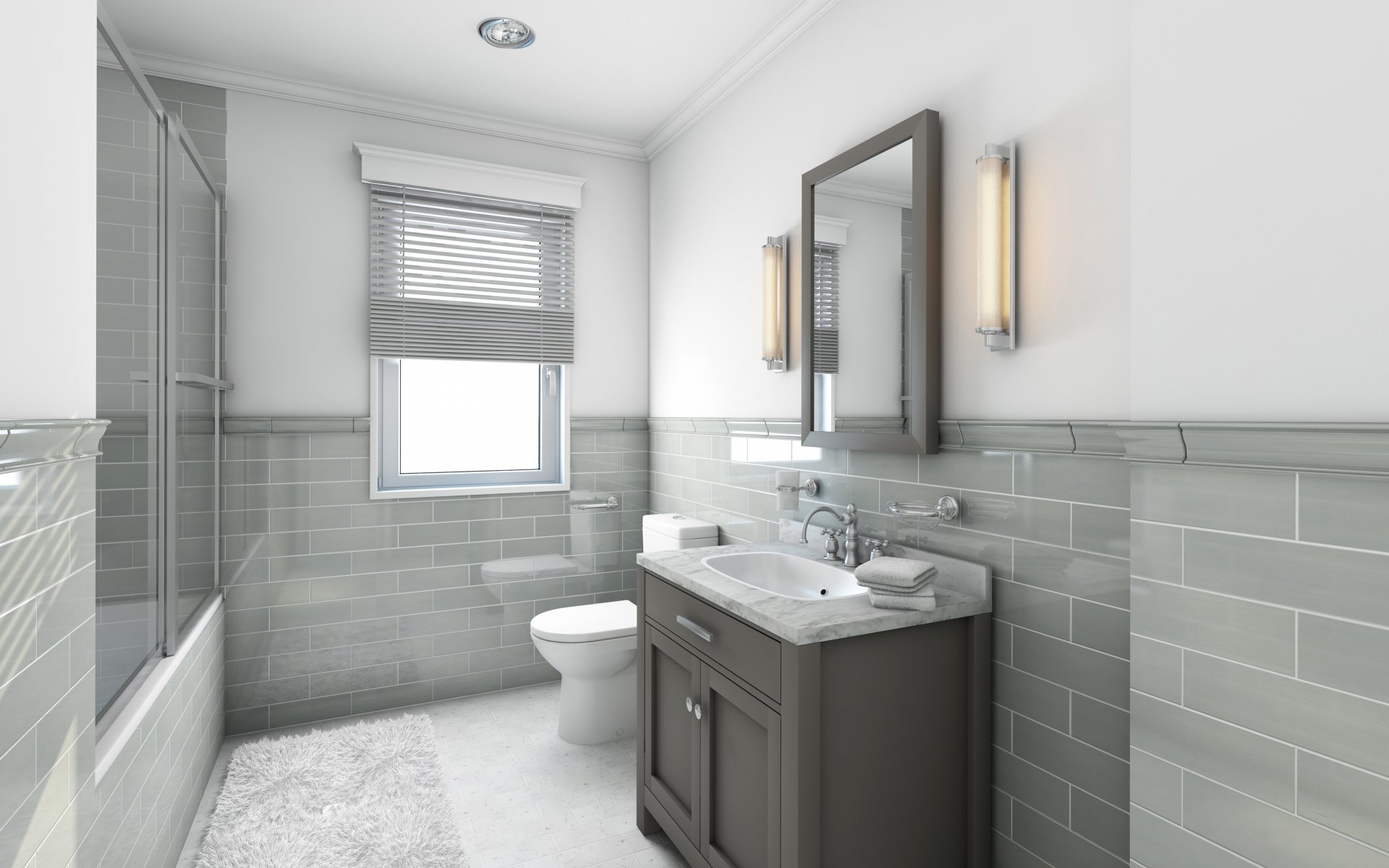 interior bathroom design high-tech style 3d graphics photo