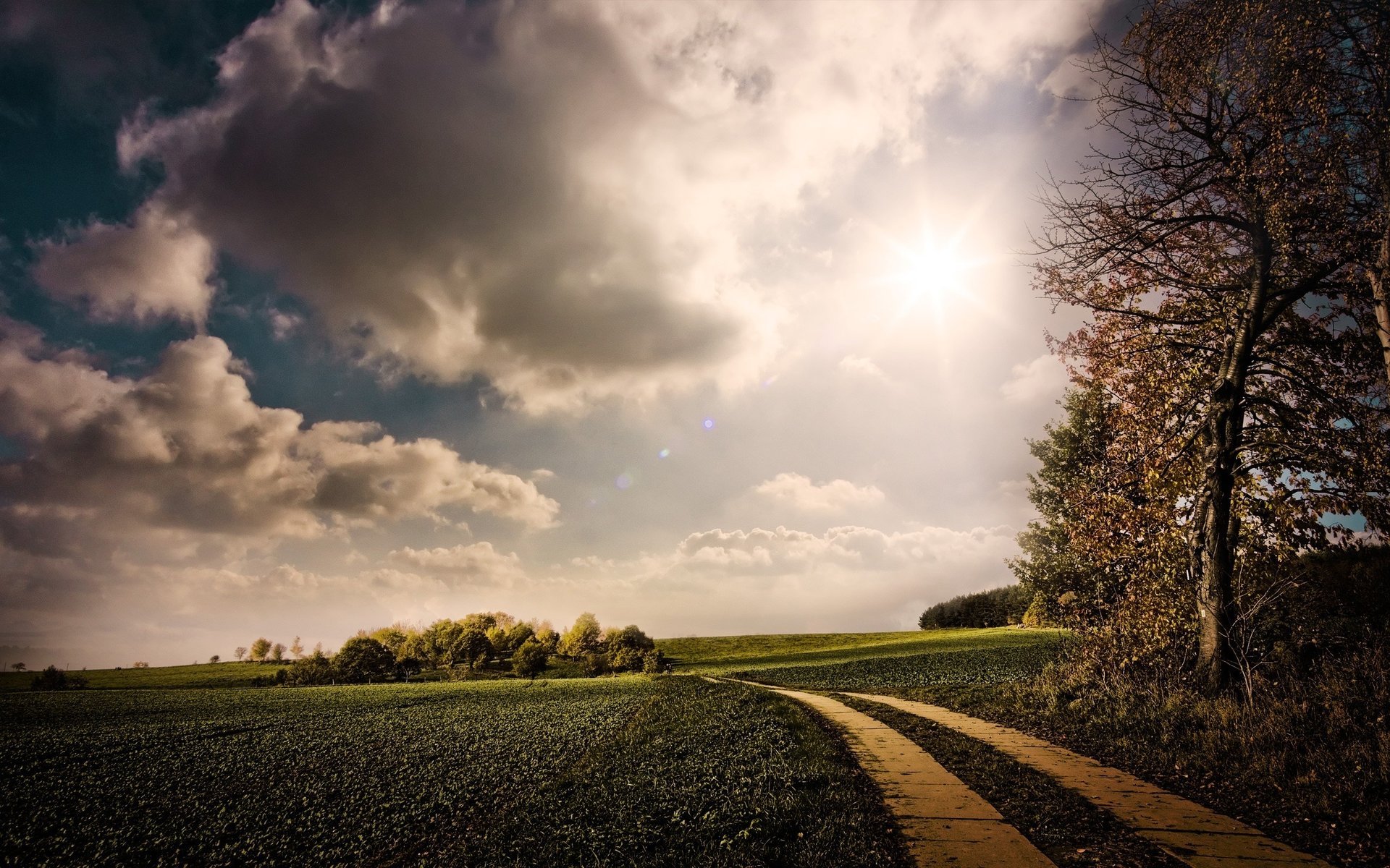 natur gehweg berglandschaft himmel wolken bäume